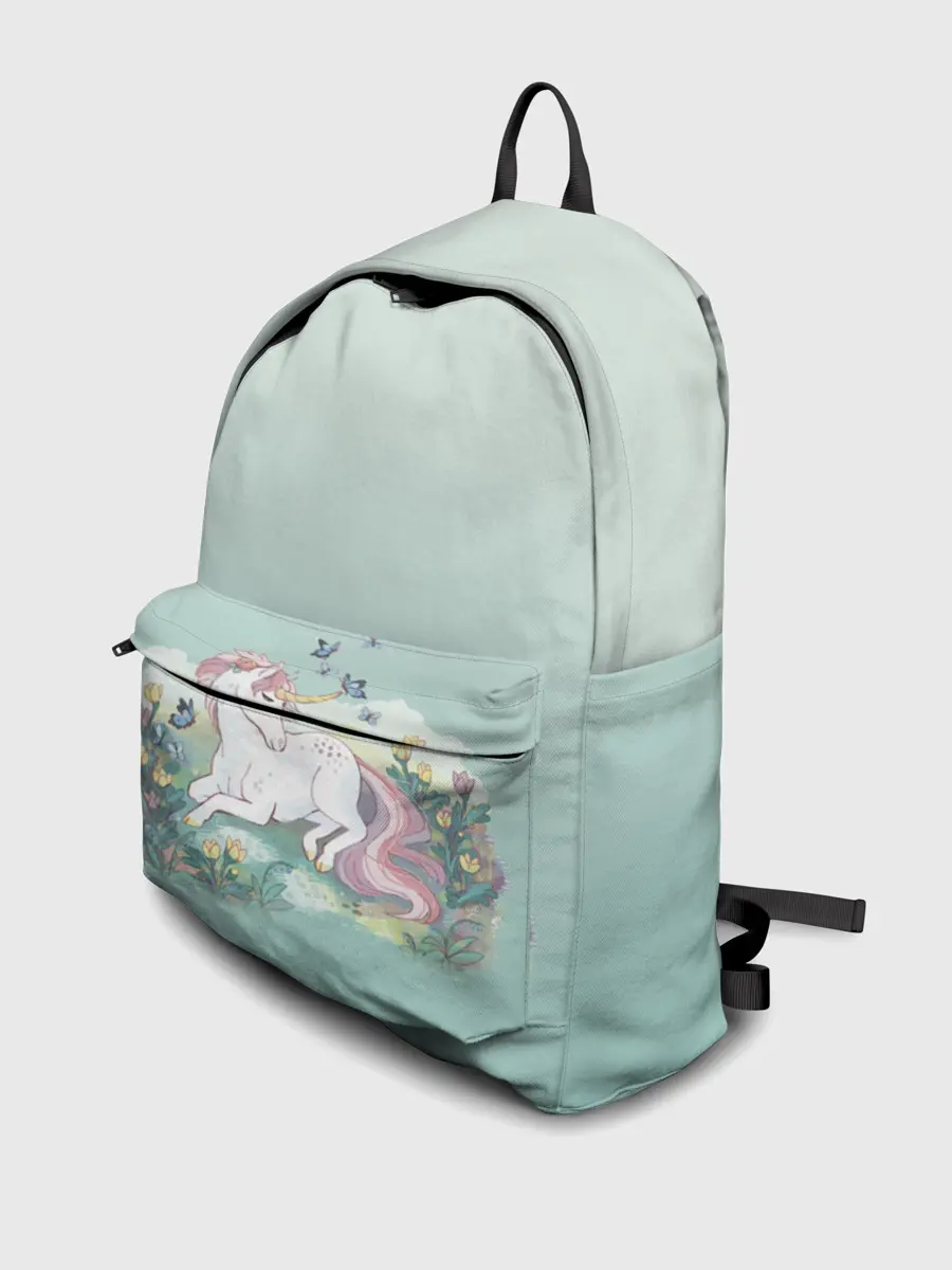 Рюкзак джинсовый / единорог с бабочками