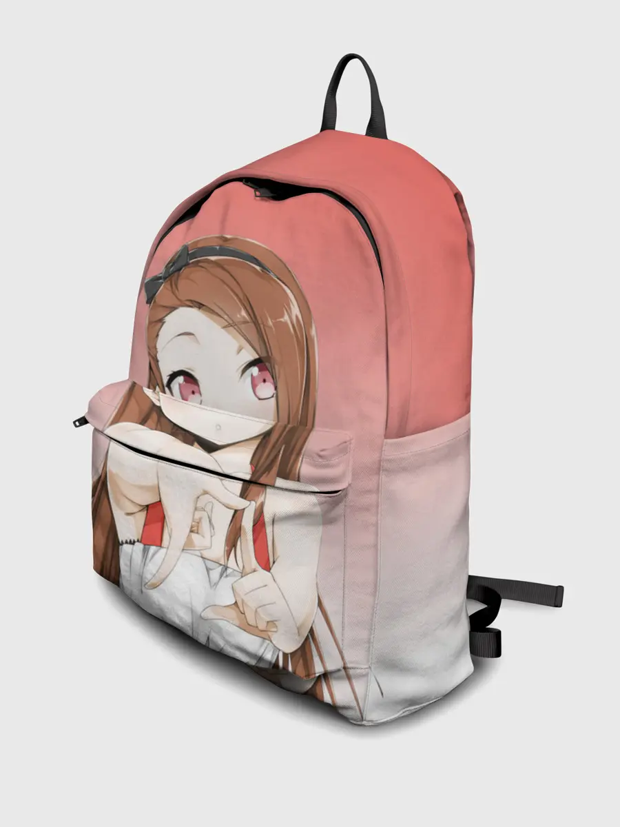 Рюкзак джинсовый / девушка ищет кадр измеряет