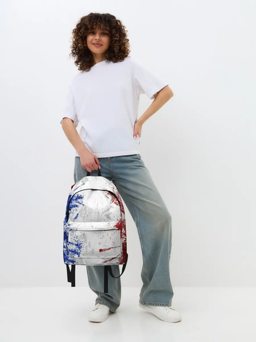 Рюкзак джинсовый / BLUE WHITE & RED