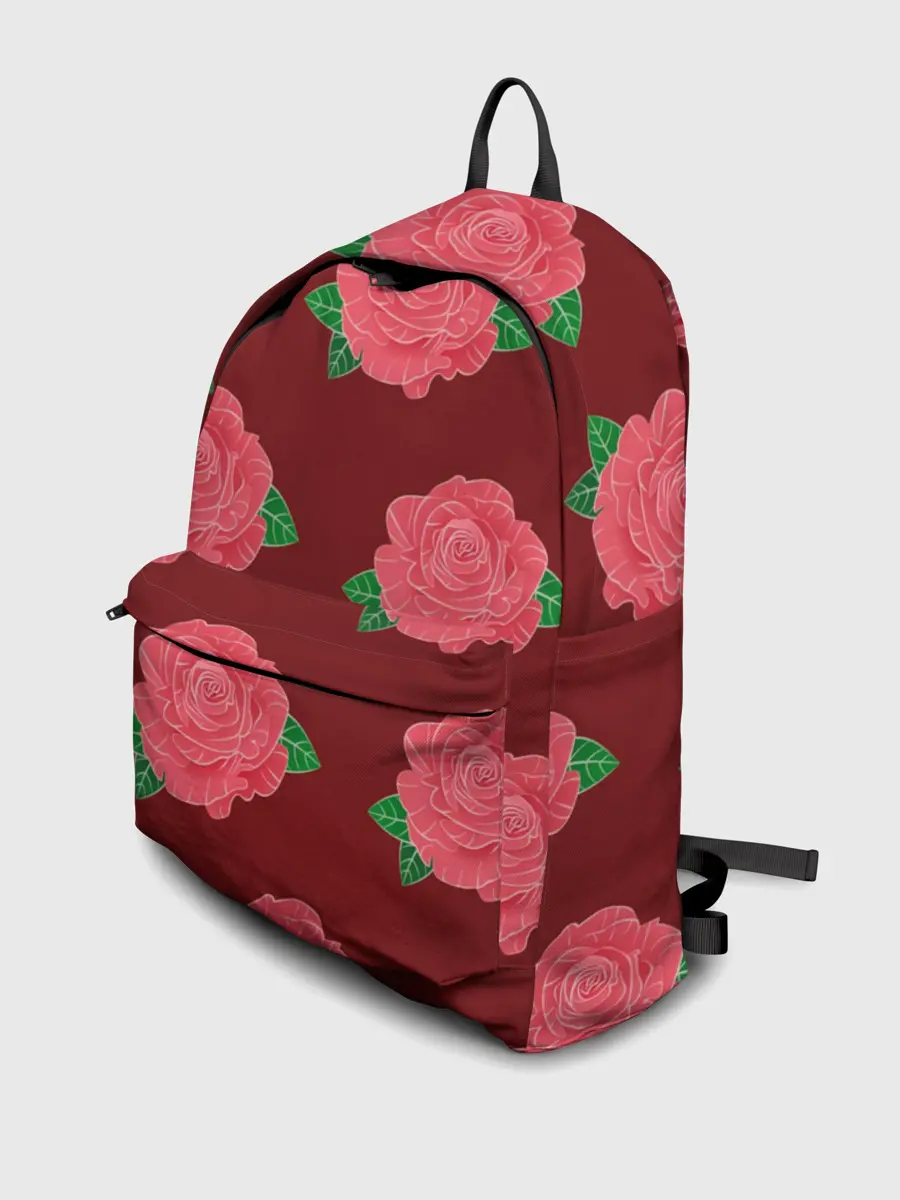 Рюкзак джинсовый / Розы на красном