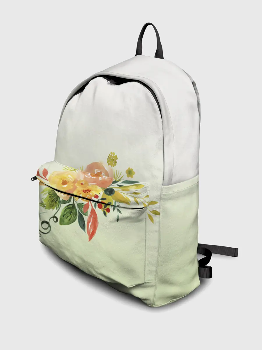 Рюкзак джинсовый / букет рисунок