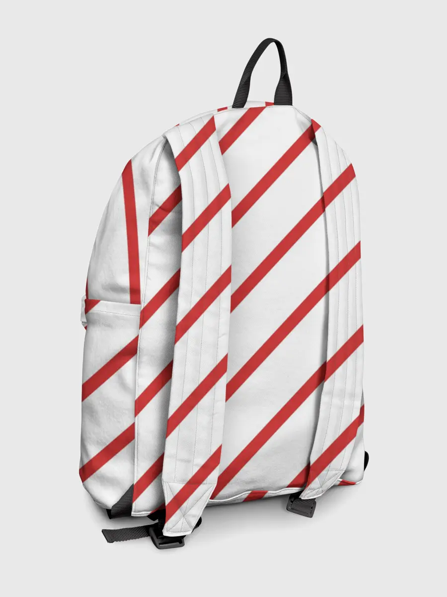Рюкзак джинсовый / Полосы красные на белом