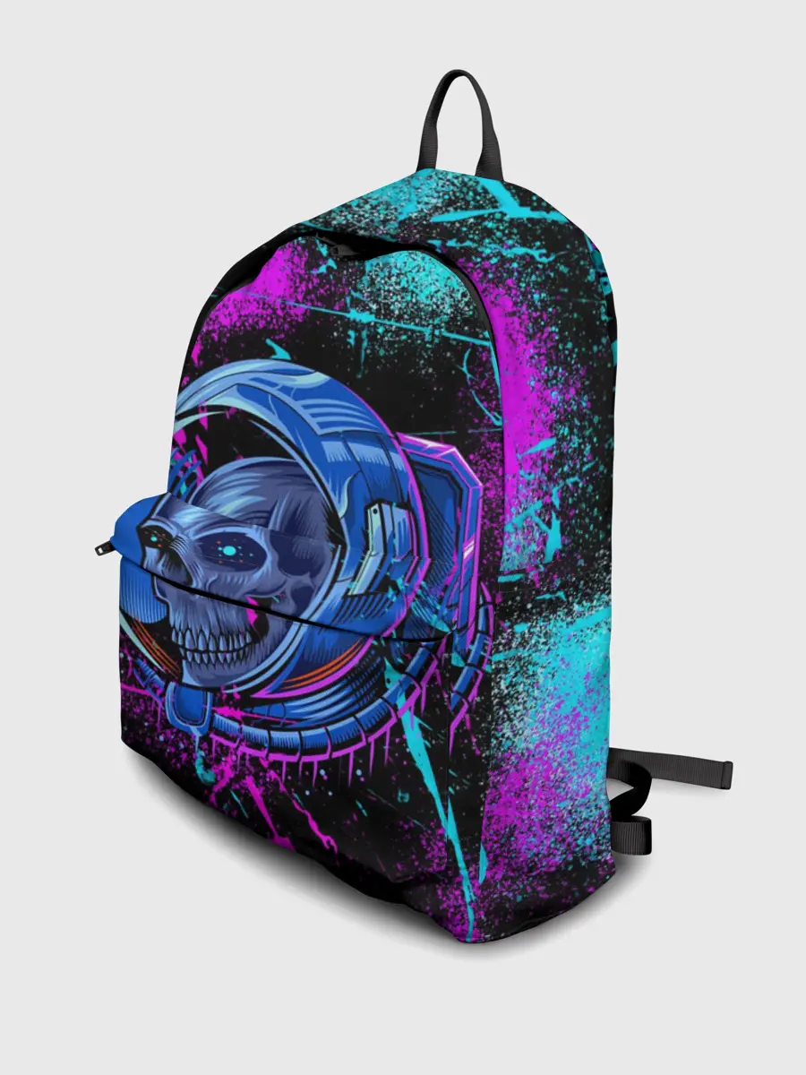 Рюкзак джинсовый / Неоновый череп