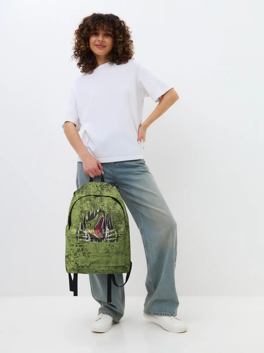 Рюкзак джинсовый / Динозавр из груди | Dino