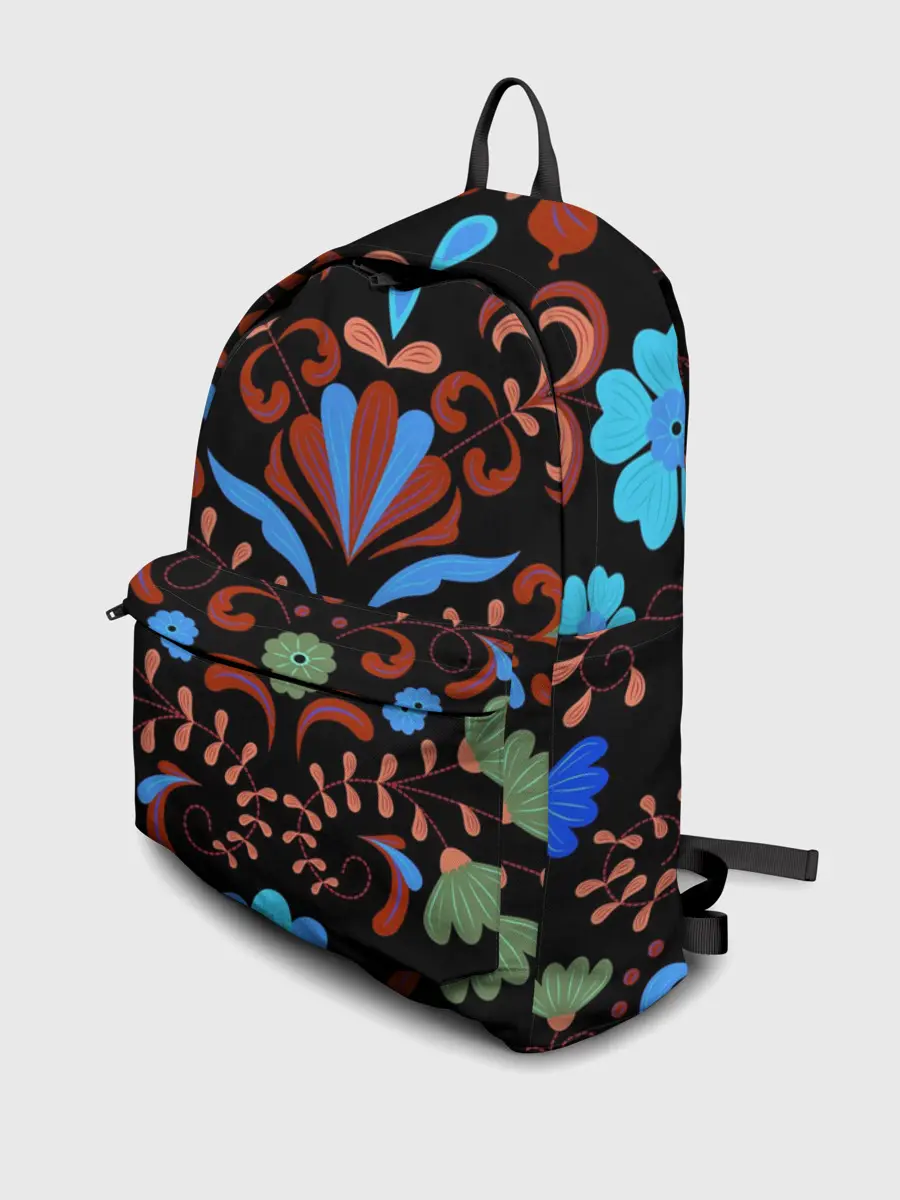 Рюкзак джинсовый / РОСПИСЬ ЦВЕТАМИ