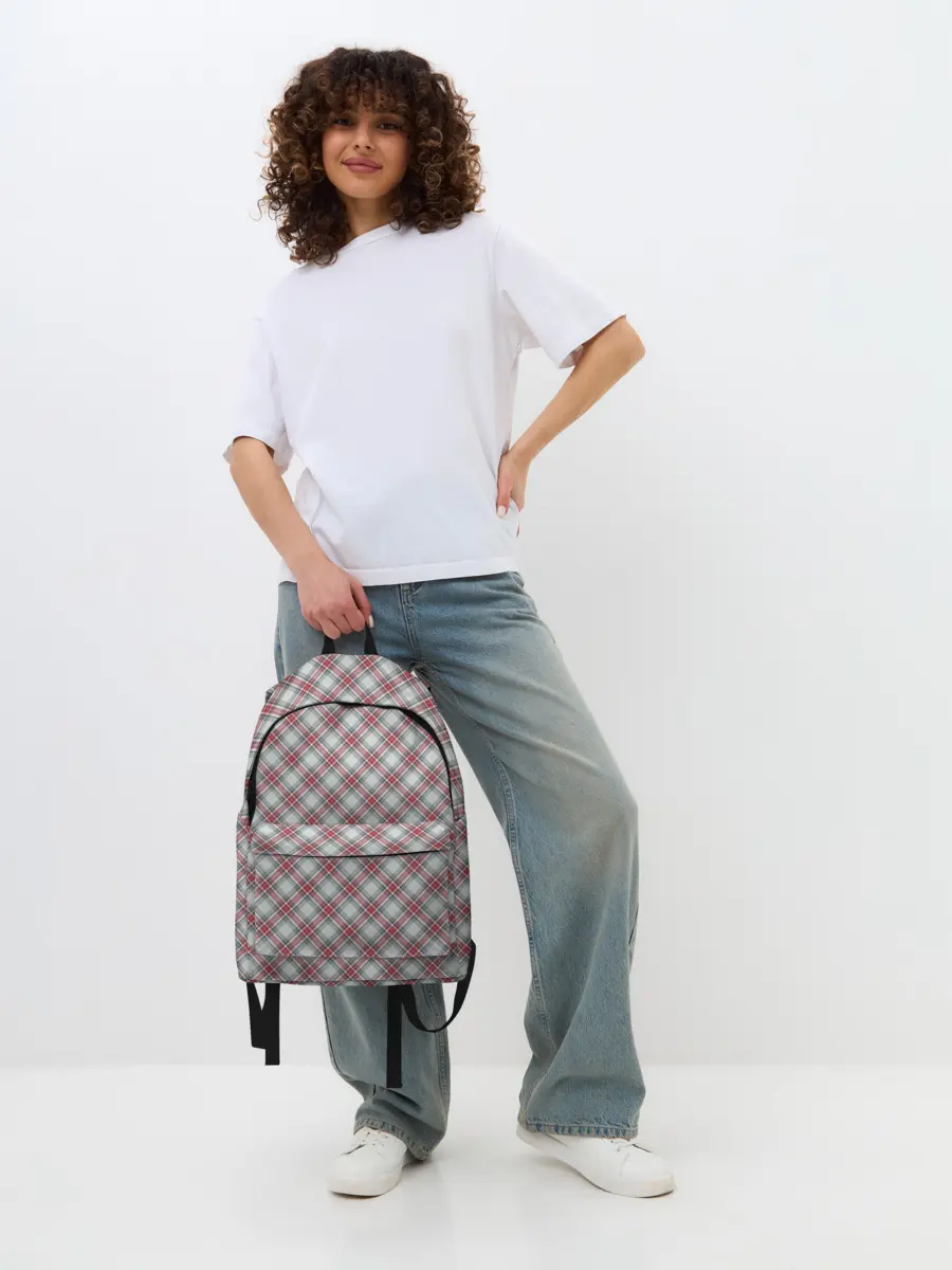 Рюкзак джинсовый / Текстура в клетку