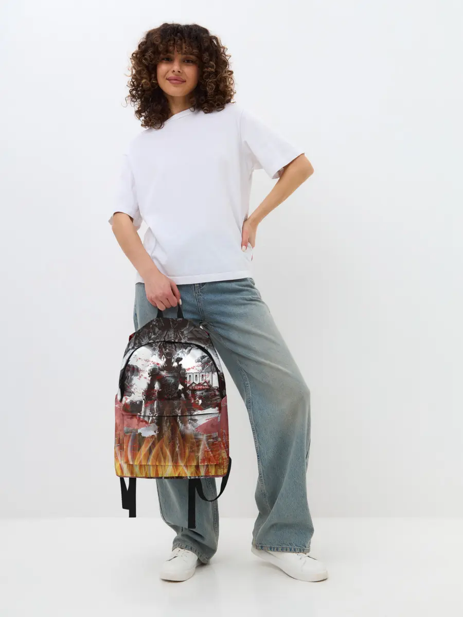 Рюкзак джинсовый / Doom Ethernal Ancient Gods