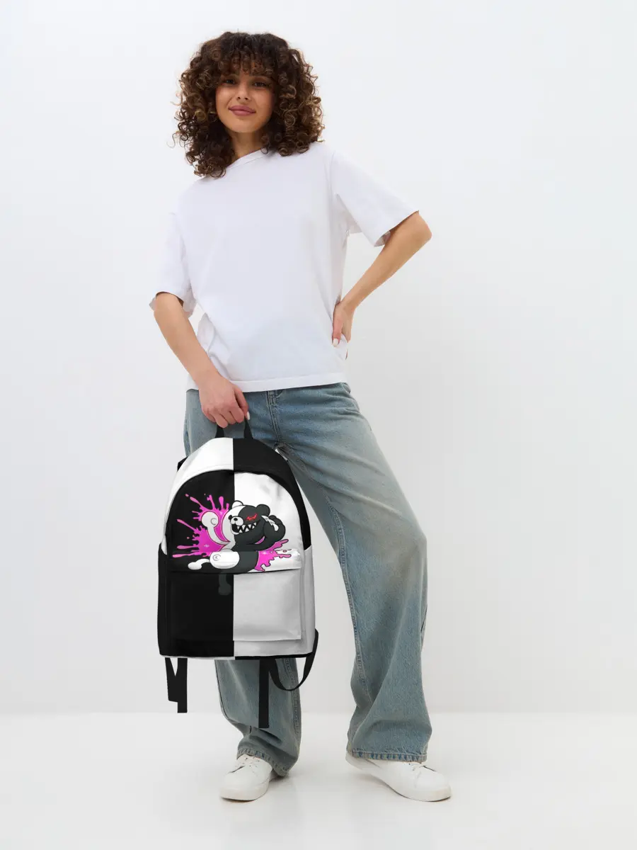 Рюкзак джинсовый / monokuma розовая жвачка