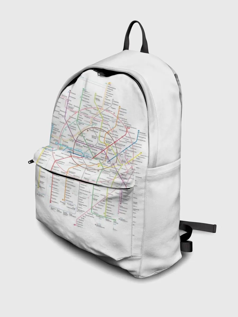 Рюкзак джинсовый / Схема метро, МЦК, МЦД 2021