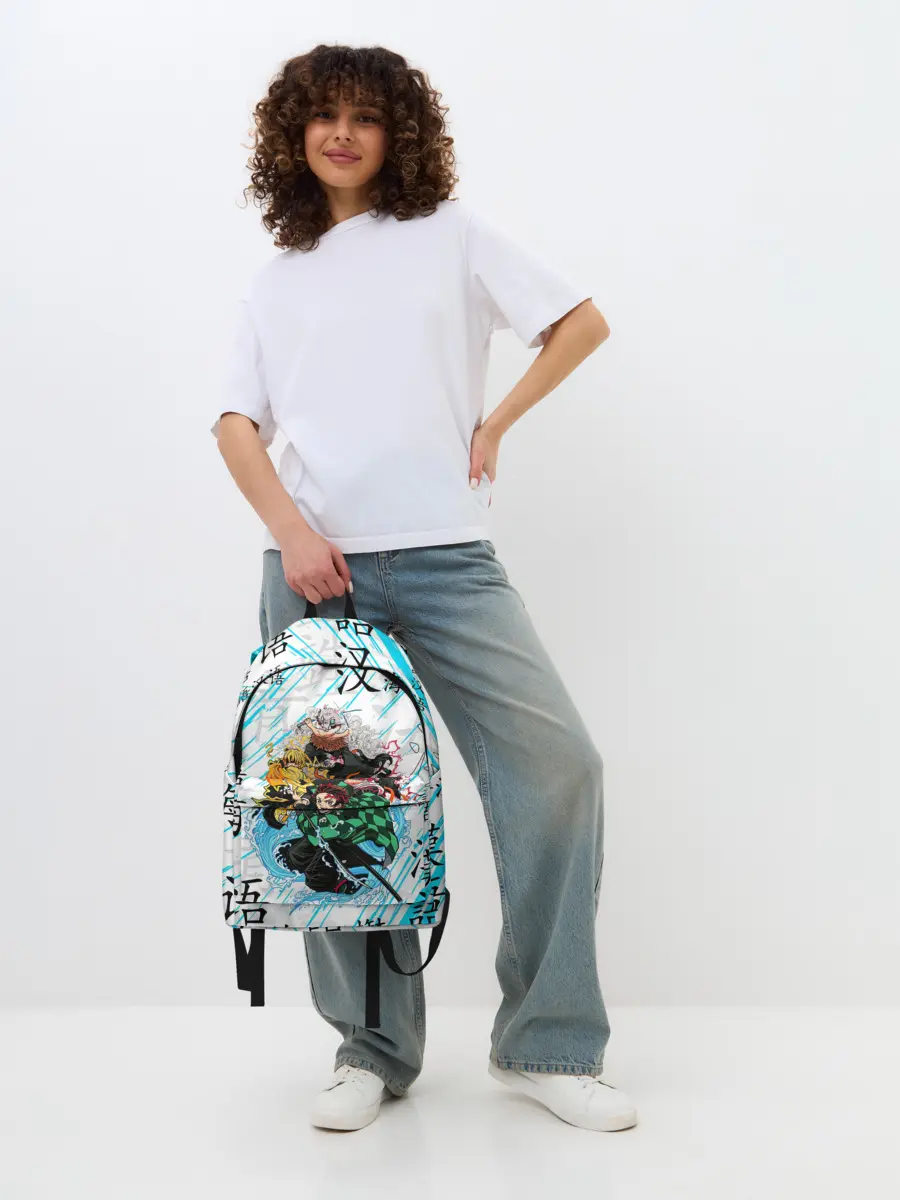 Рюкзак джинсовый / КЛИНОК РАССЕКАЮЩИЙ ДЕМОНОВ