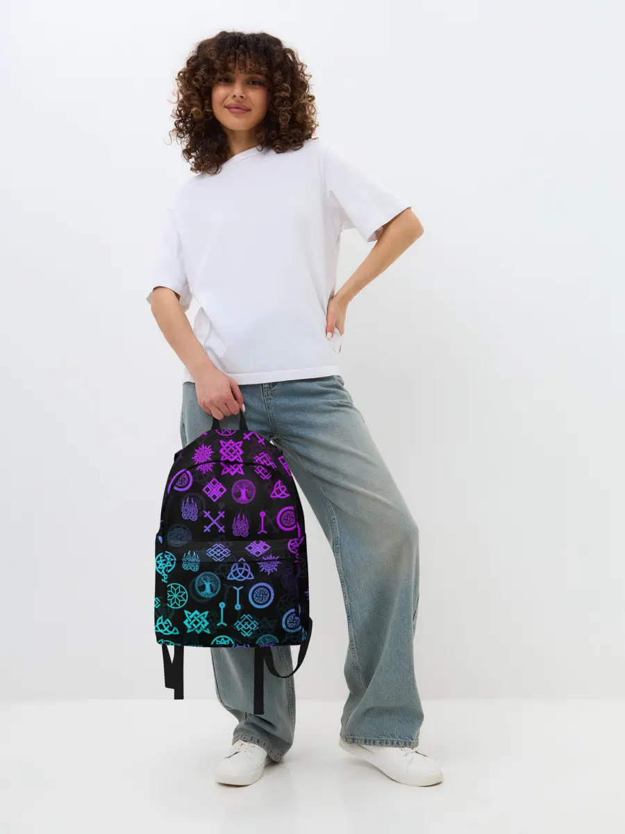 Рюкзак джинсовый / СЛАВЯНСКИЕ РУНЫ | ПАТТЕРН