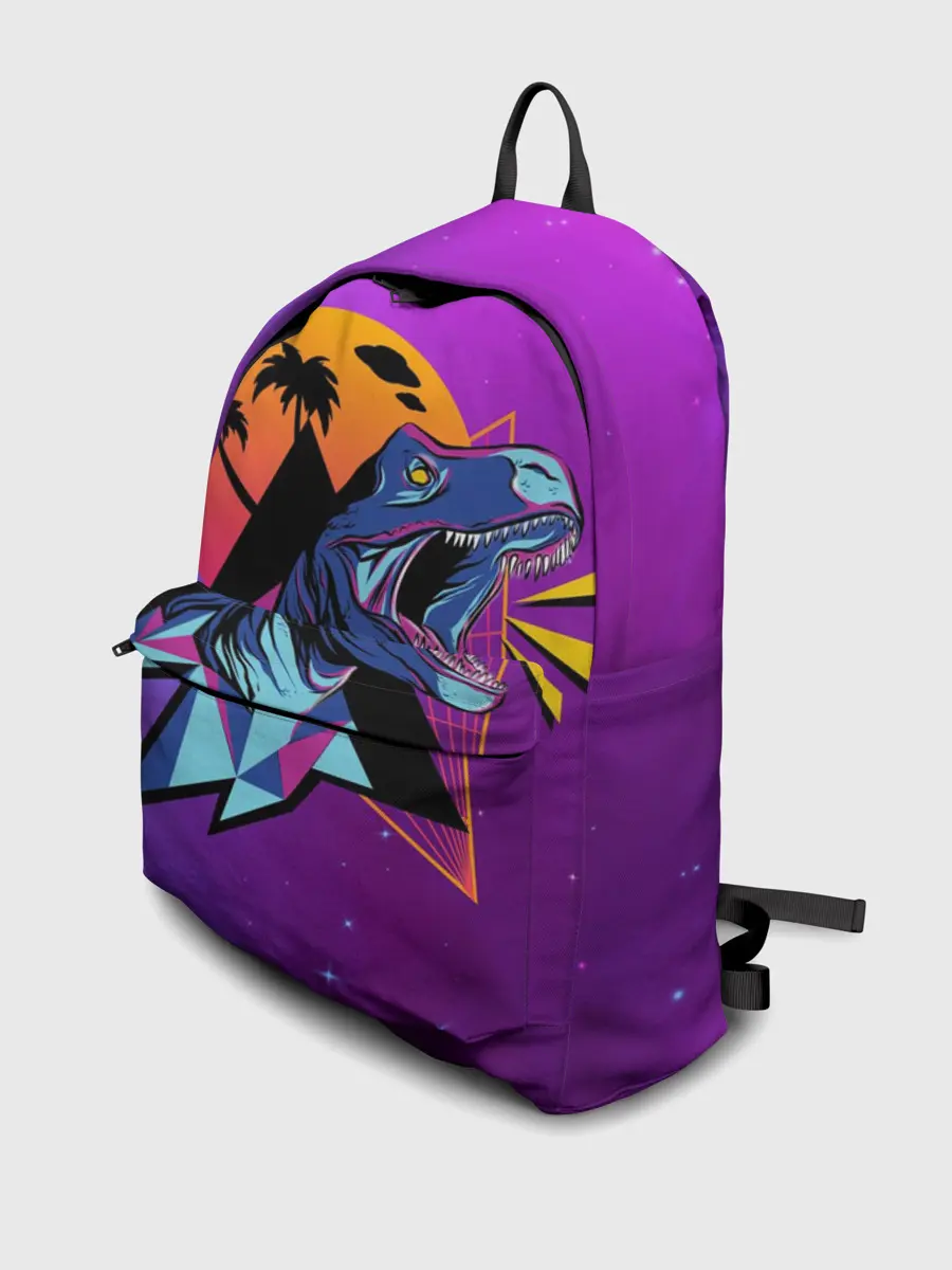 Рюкзак джинсовый / Retrowave Neon Dinosaur
