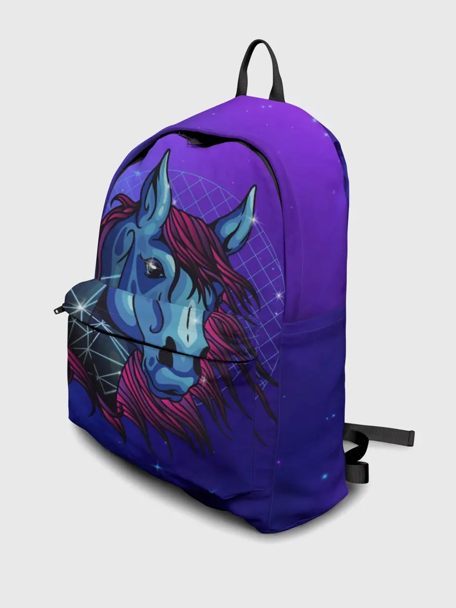 Рюкзак джинсовый / Retrowave Neon Horse