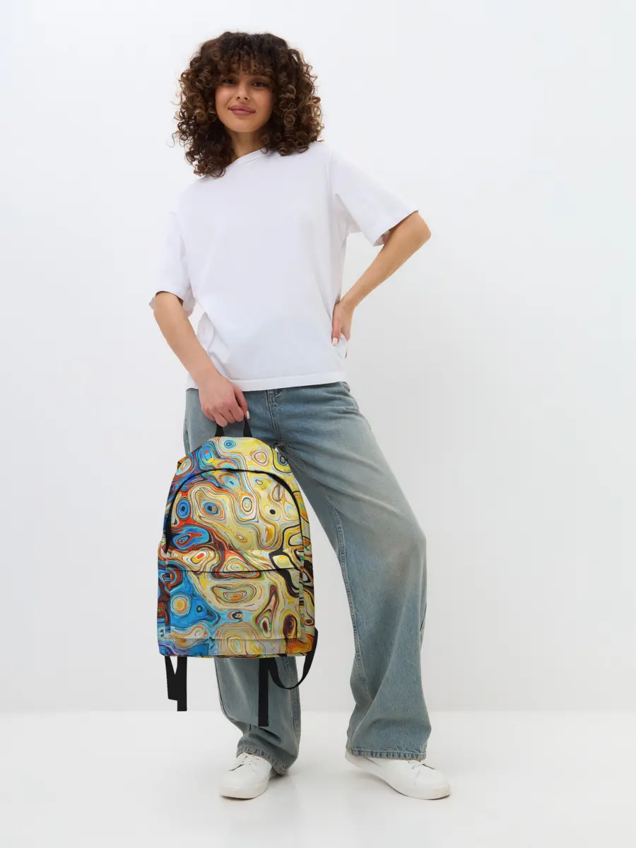 Рюкзак джинсовый / Цветные абстрактные пятна