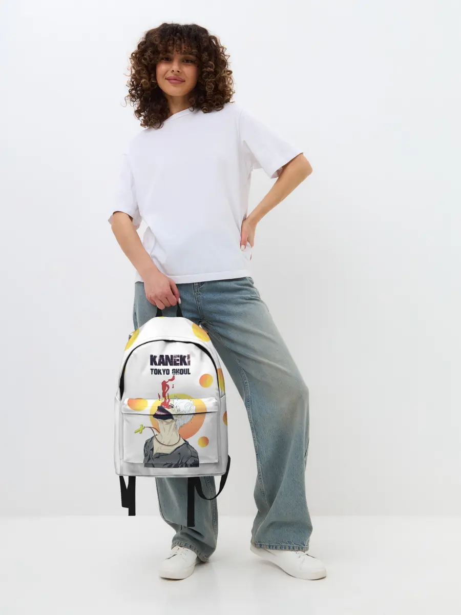 Рюкзак джинсовый / Kaneki Ken желтые круги