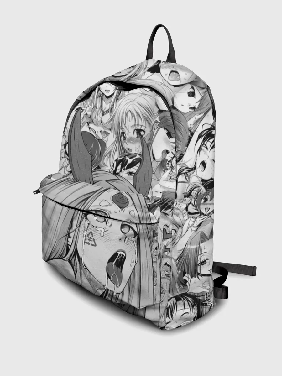 Рюкзак джинсовый / KAGUYA AHEGAO чернобелое / КАГУЯ АХЕГАО