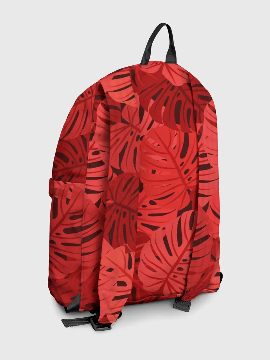 Рюкзак джинсовый / Тропические листья Монстера