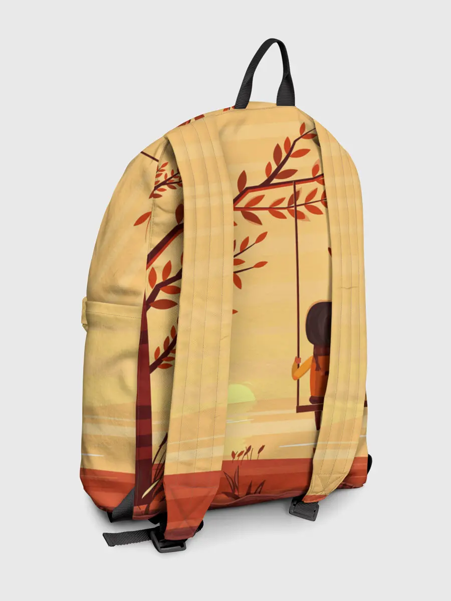 Рюкзак джинсовый / Романтика. Пара на качелях