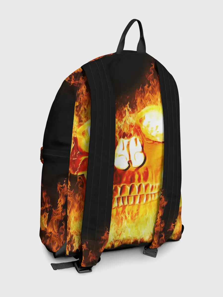 Рюкзак джинсовый / Огненный череп