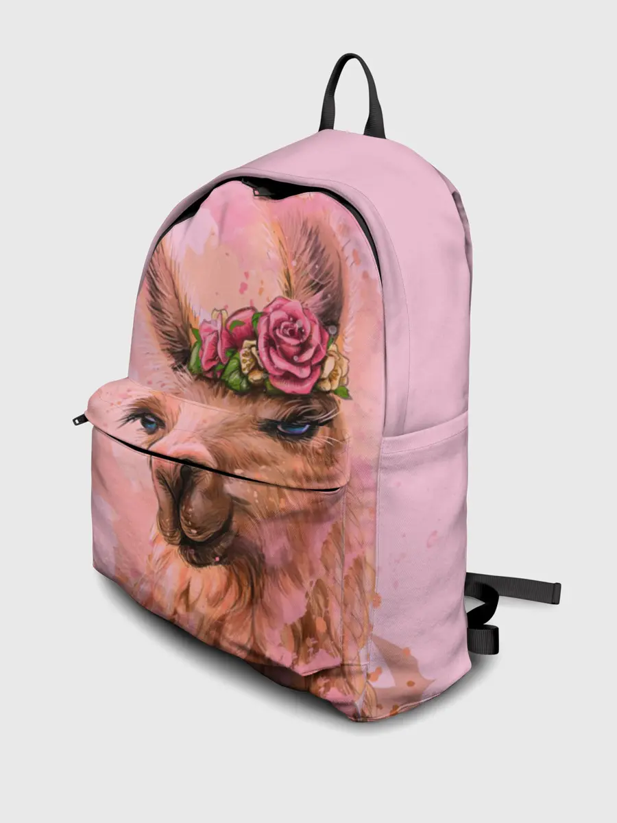 Рюкзак джинсовый / лама с цветами