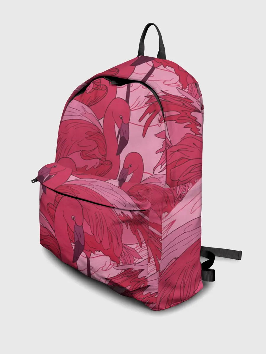Рюкзак джинсовый / розовые фламинго
