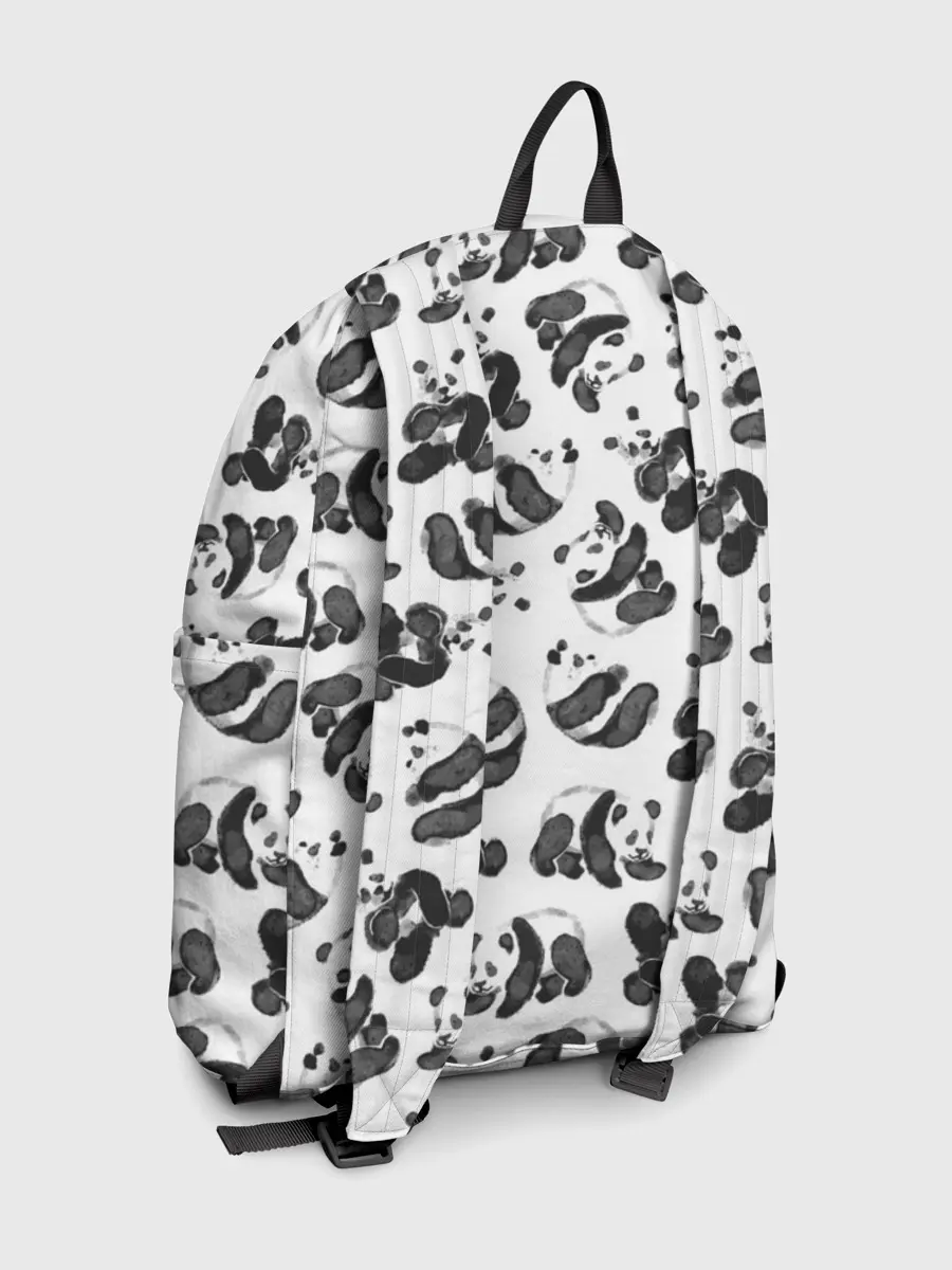 Рюкзак джинсовый / Акварельные панды паттерн