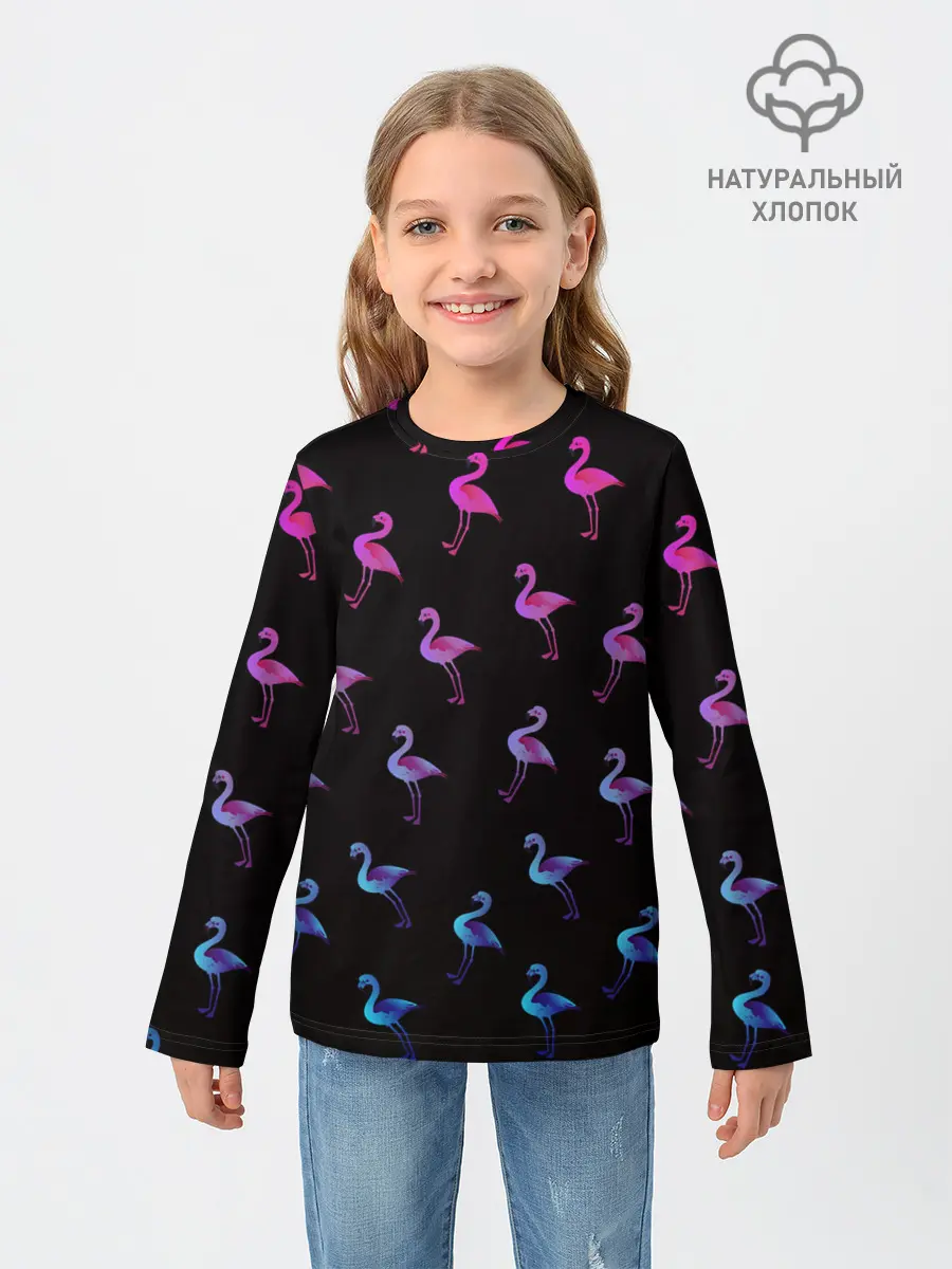 Детский лонгслив / Фламинго