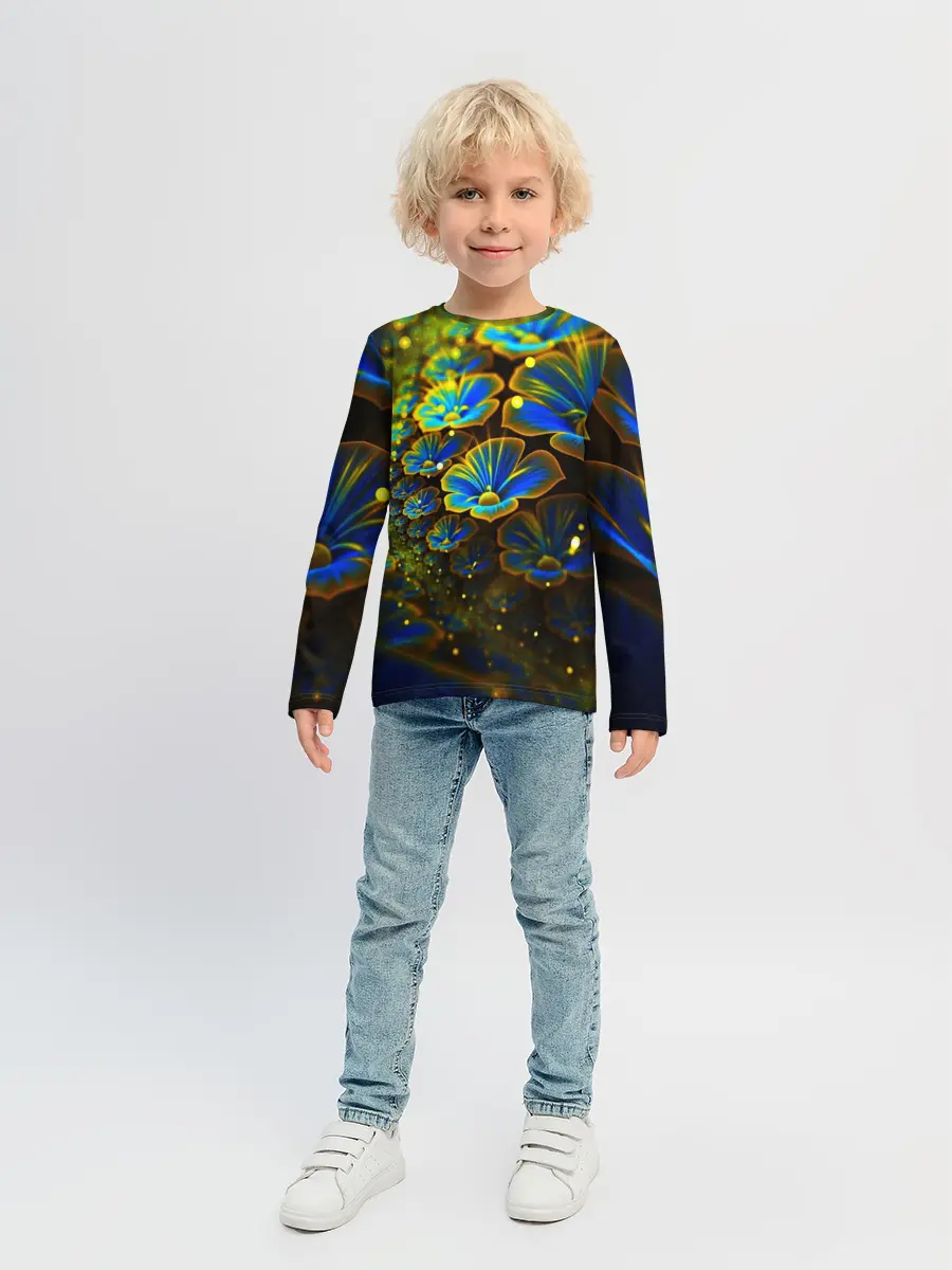Детский лонгслив / Ночные Цветочки