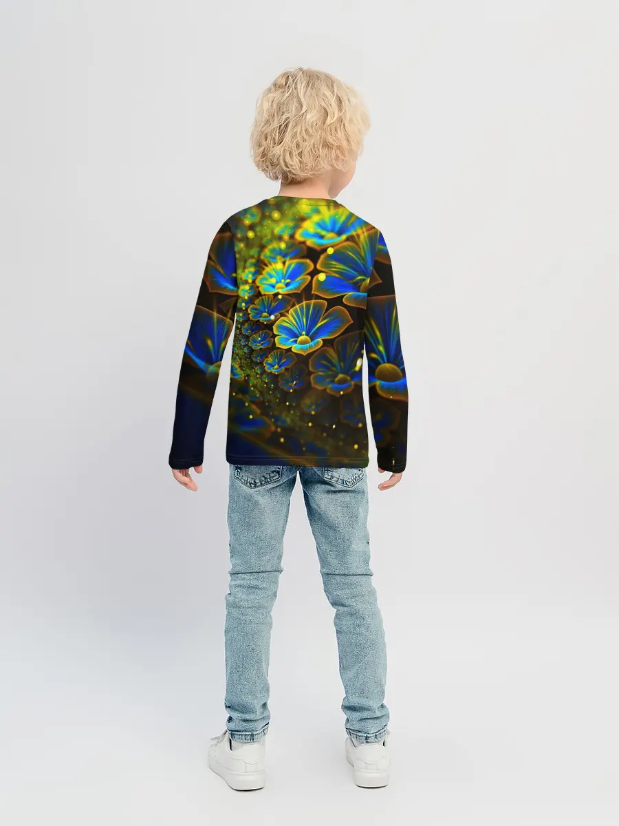 Детский лонгслив / Ночные Цветочки