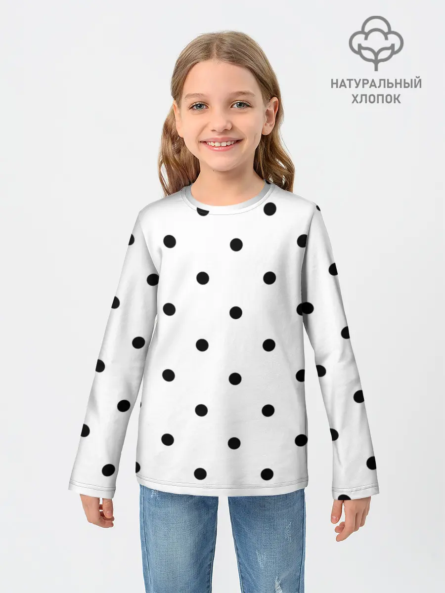 Детский лонгслив / горошек