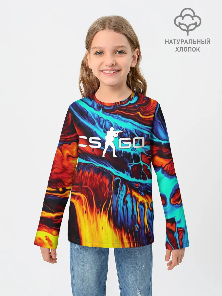 Детский лонгслив / CS GO STRIPES FLAME | КС ГО ПЛАМЯ