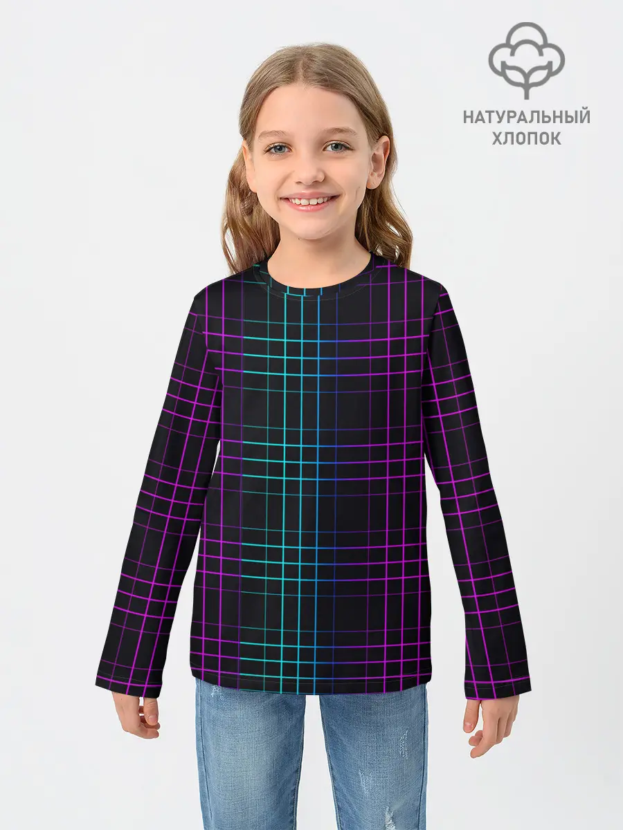 Детский лонгслив / Neon cell