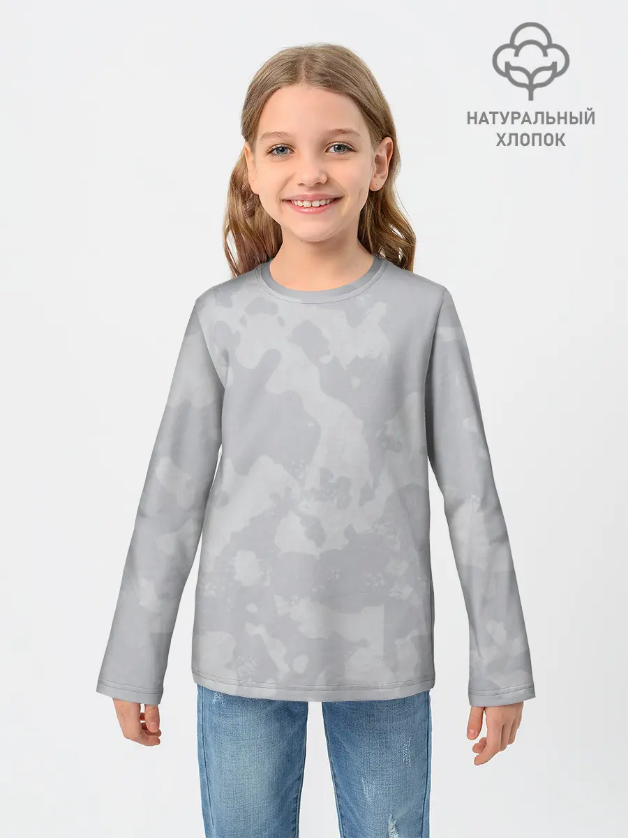 Детский лонгслив / Светло-серая