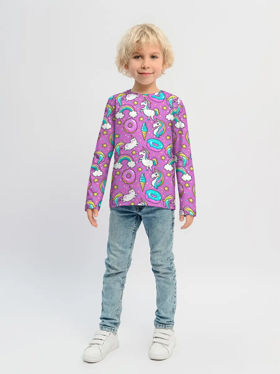 Детский лонгслив / Pink unicorn