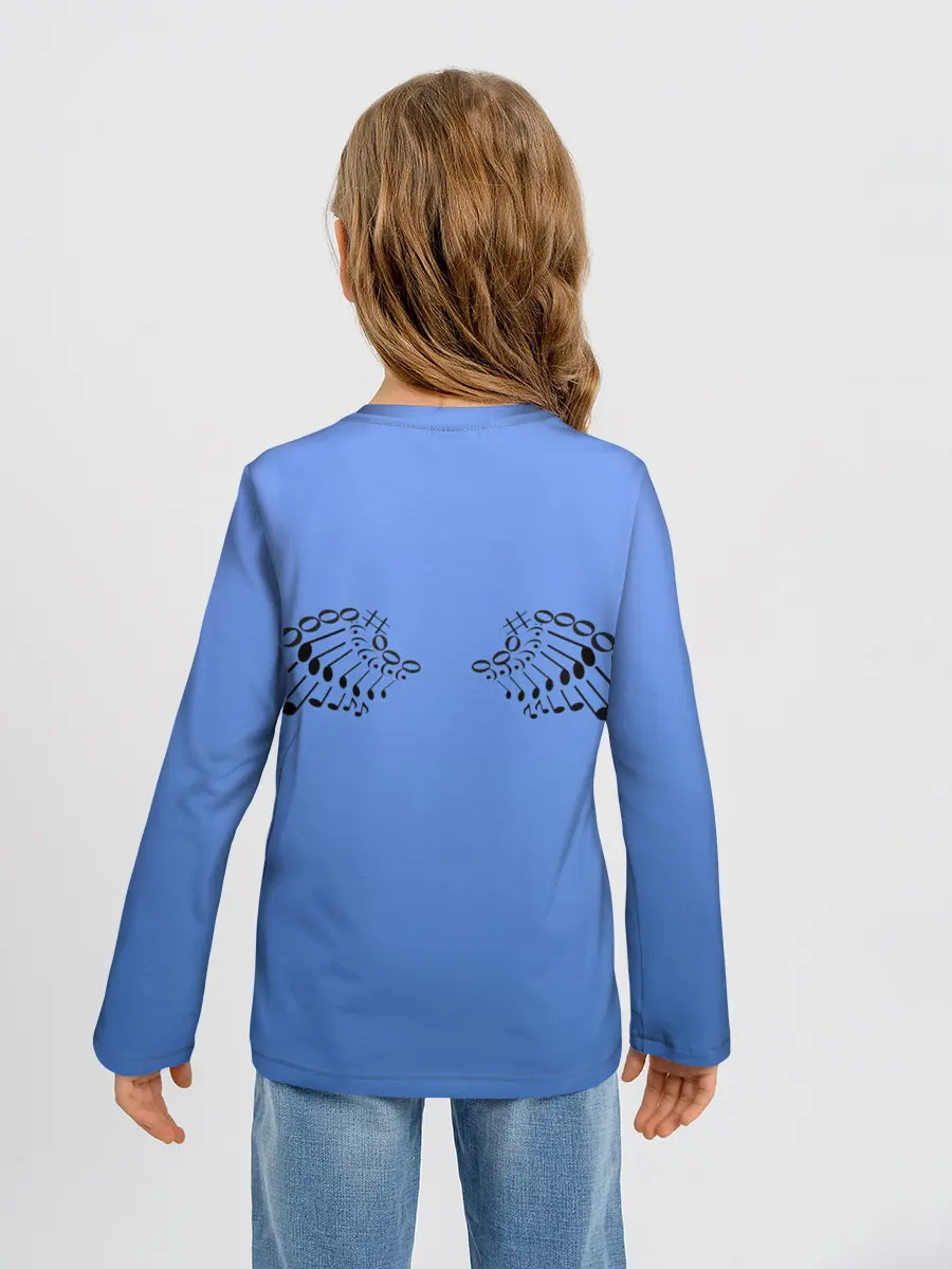 Детский лонгслив / Скрипичный ключ и крылья ноты