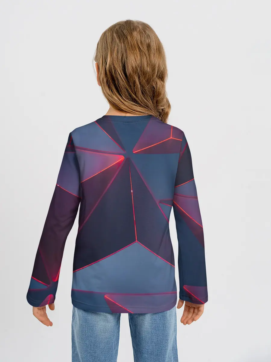 Детский лонгслив / Неоновый треугольник.