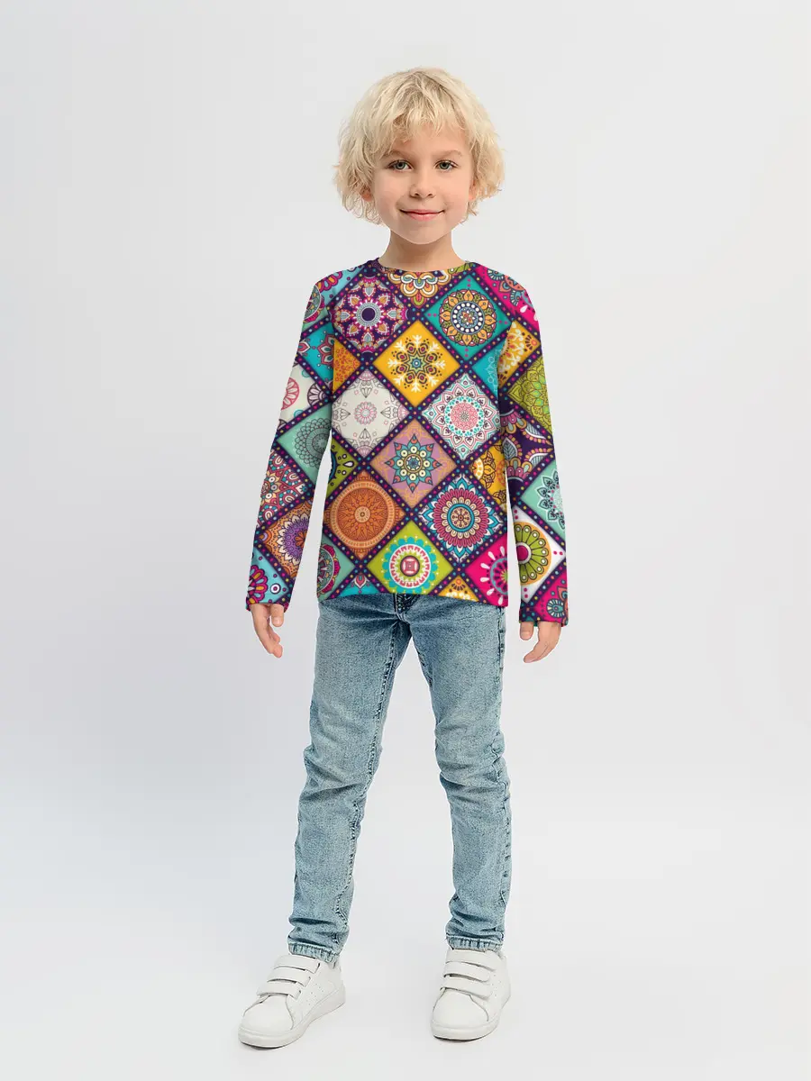 Детский лонгслив / Узоры мандалы