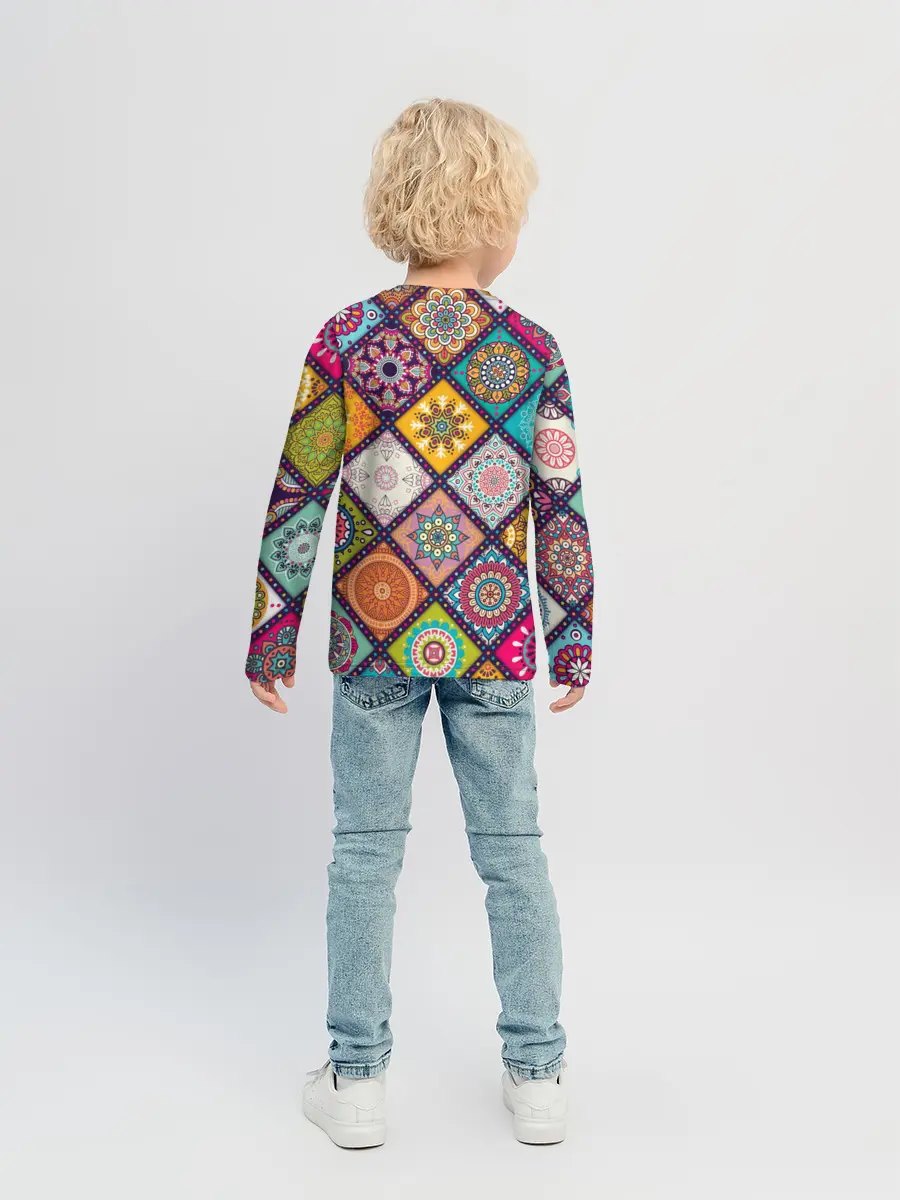 Детский лонгслив / Узоры мандалы