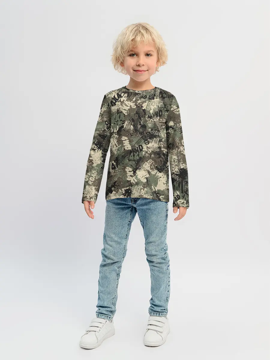 Детский лонгслив / Off Road камуфляж