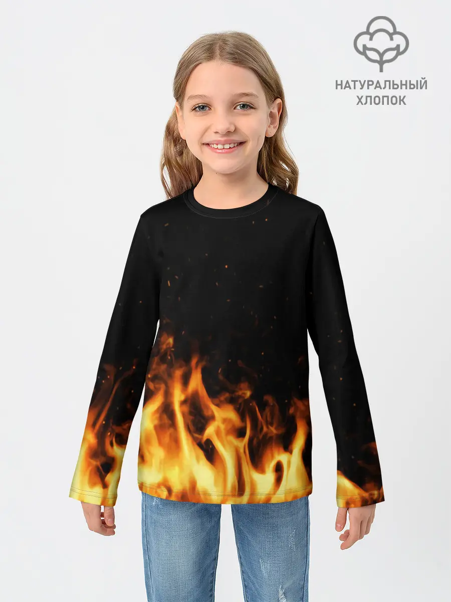 Детский лонгслив / Огонь
