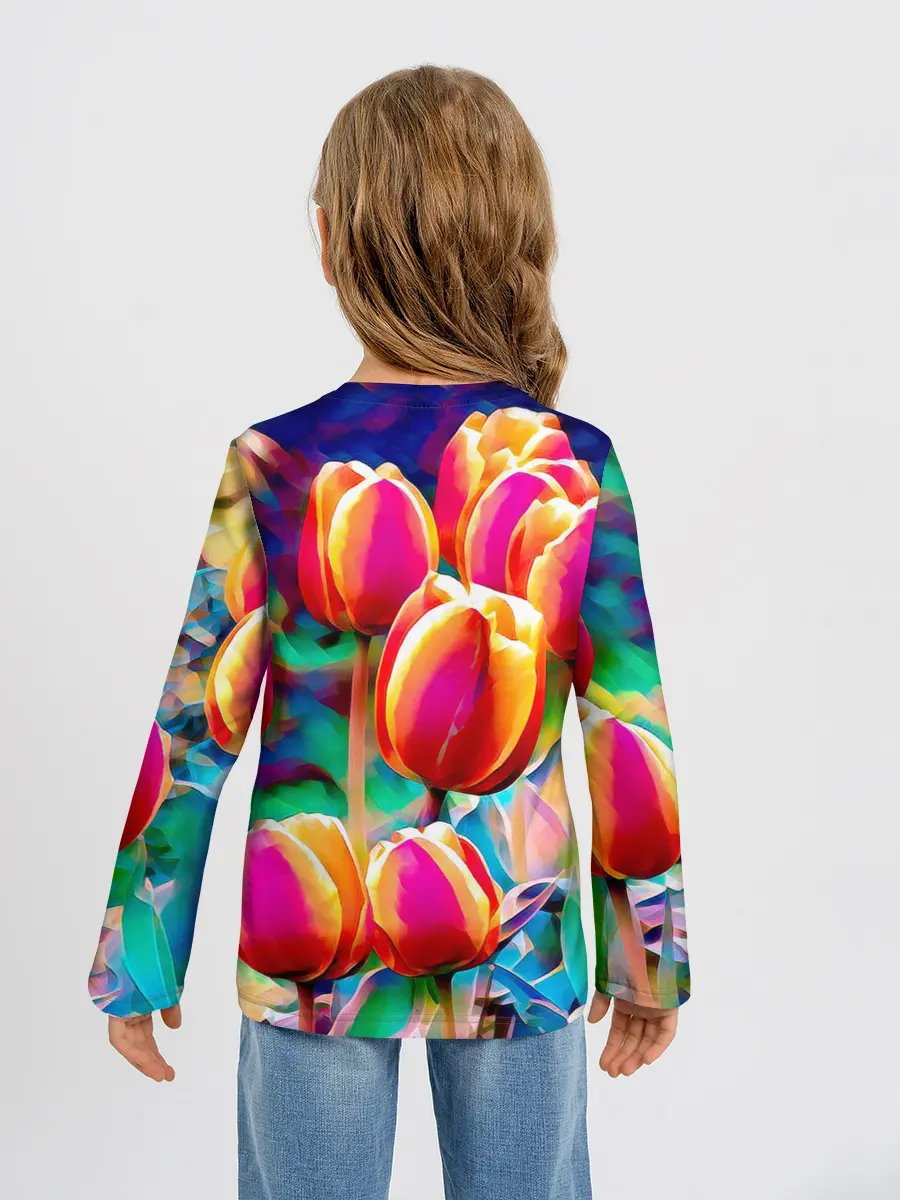 Детский лонгслив / Тюльпаны