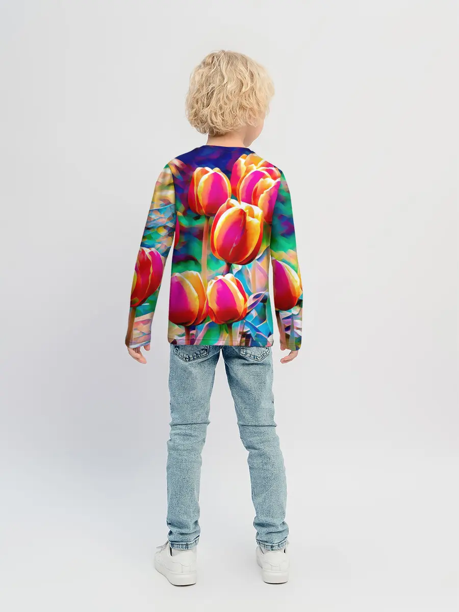 Детский лонгслив / Тюльпаны