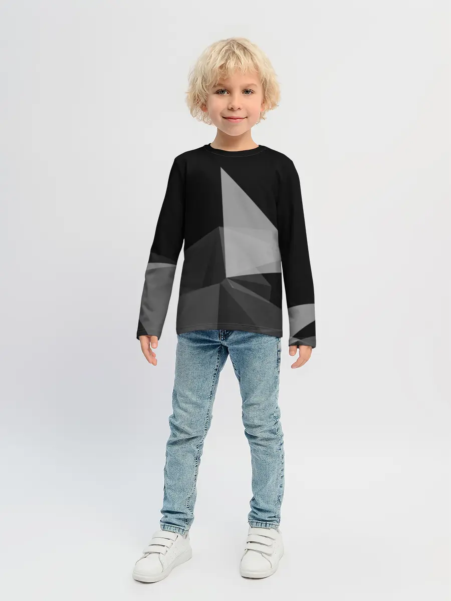 Детский лонгслив / Camo - Black & White