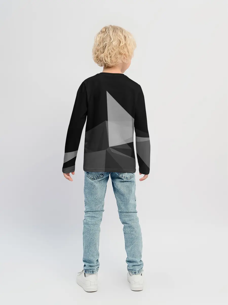 Детский лонгслив / Camo - Black & White