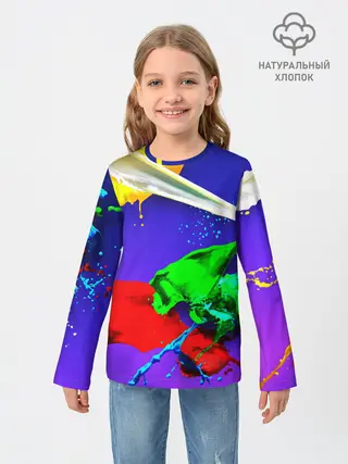 Детский лонгслив / НЕОНОВЫЙ КРАСКИ