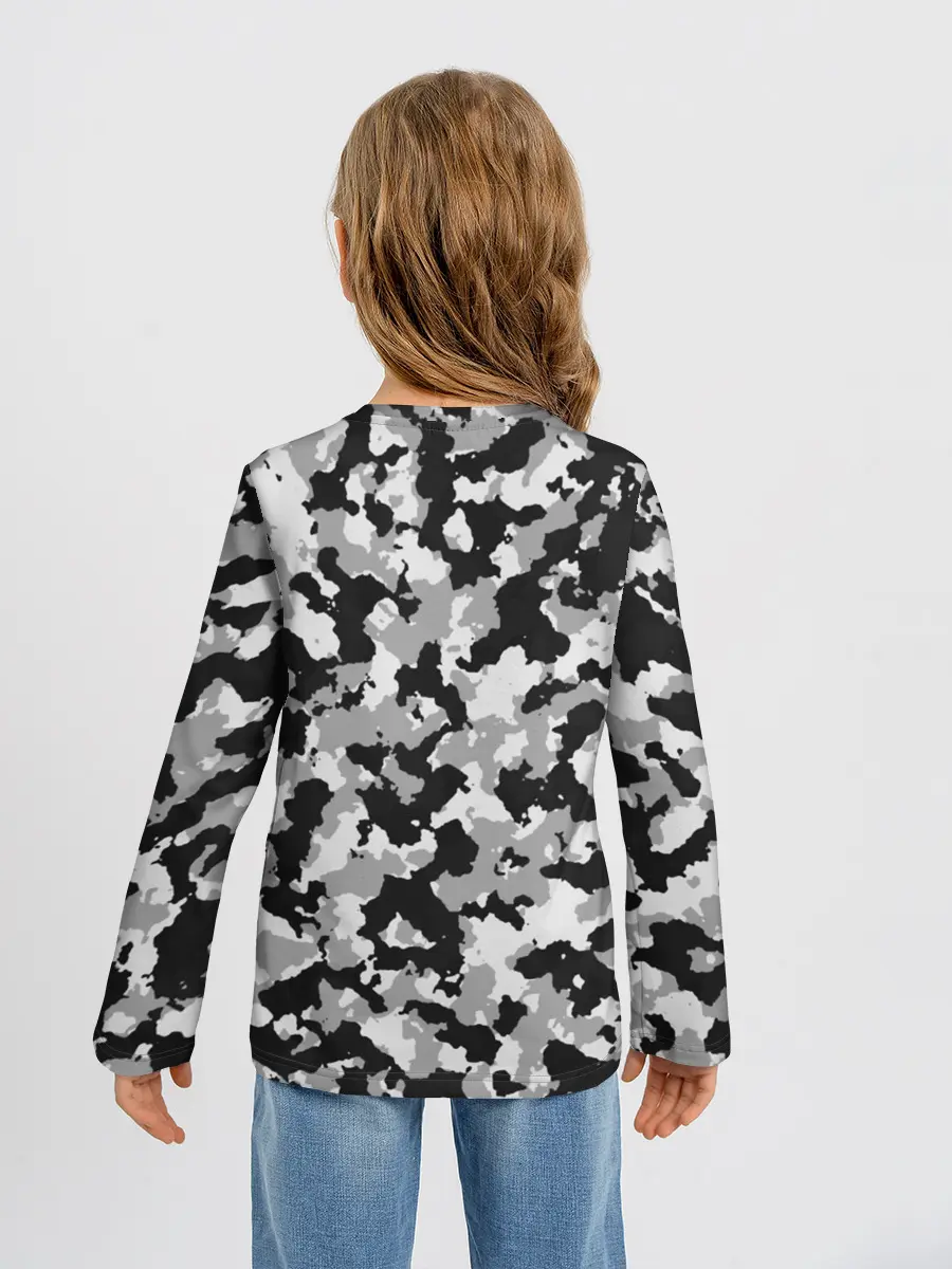 Детский лонгслив / Камуфляж | ЧБС