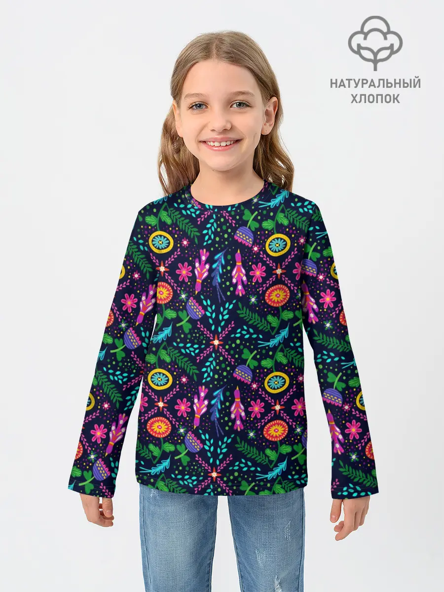 Детский лонгслив / Орнамент Forest