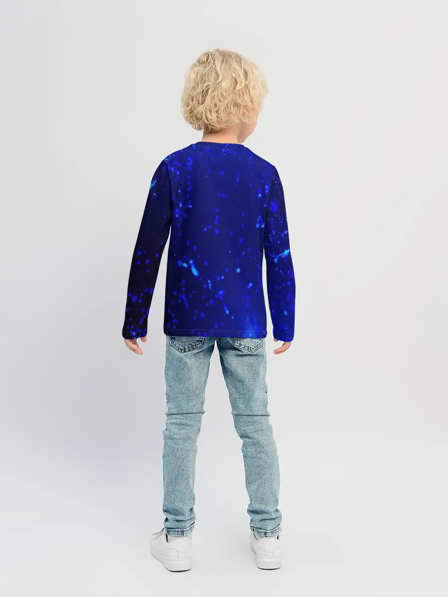 Детский лонгслив / Котик под Дождем