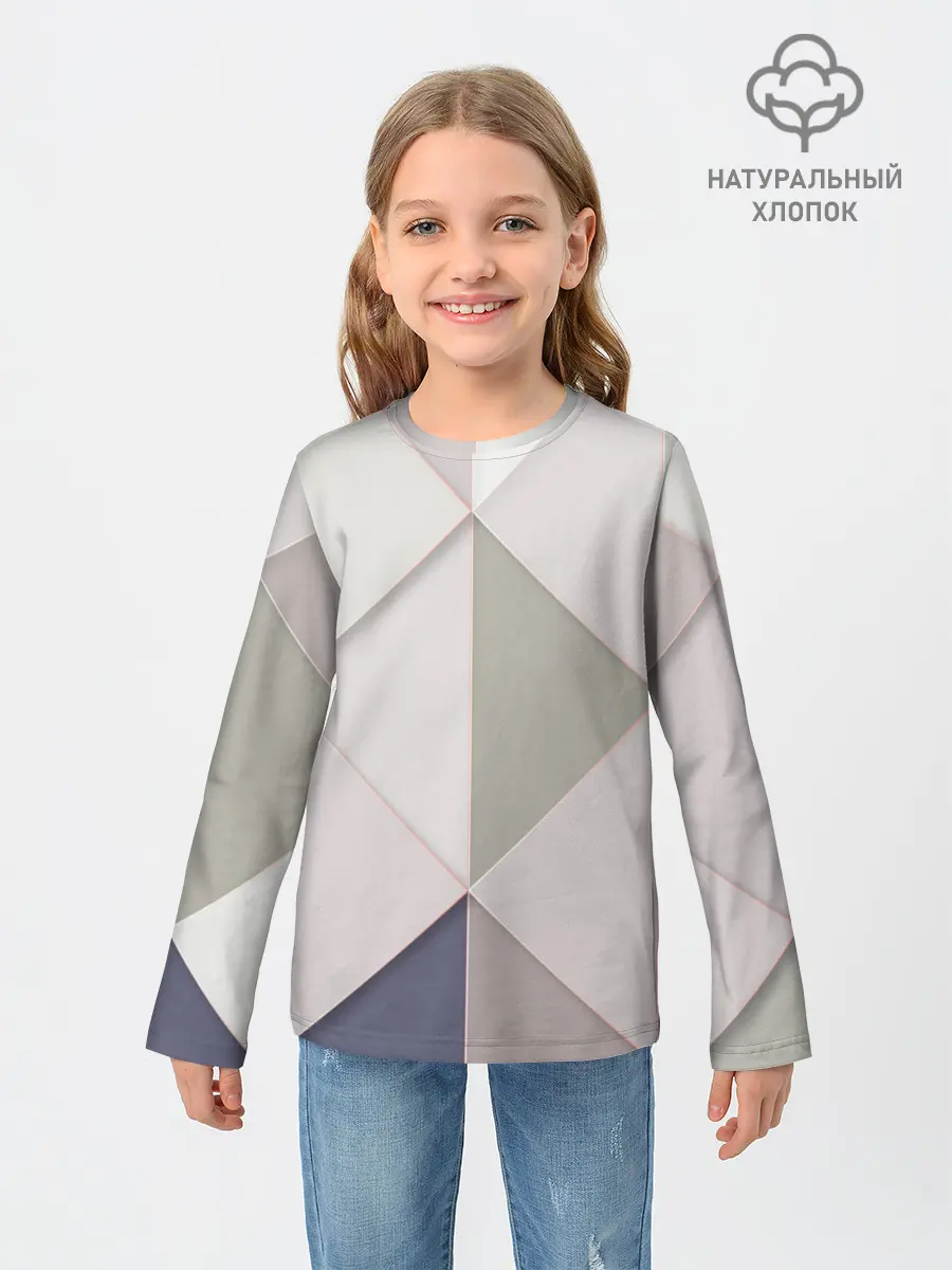 Детский лонгслив / Треугольники