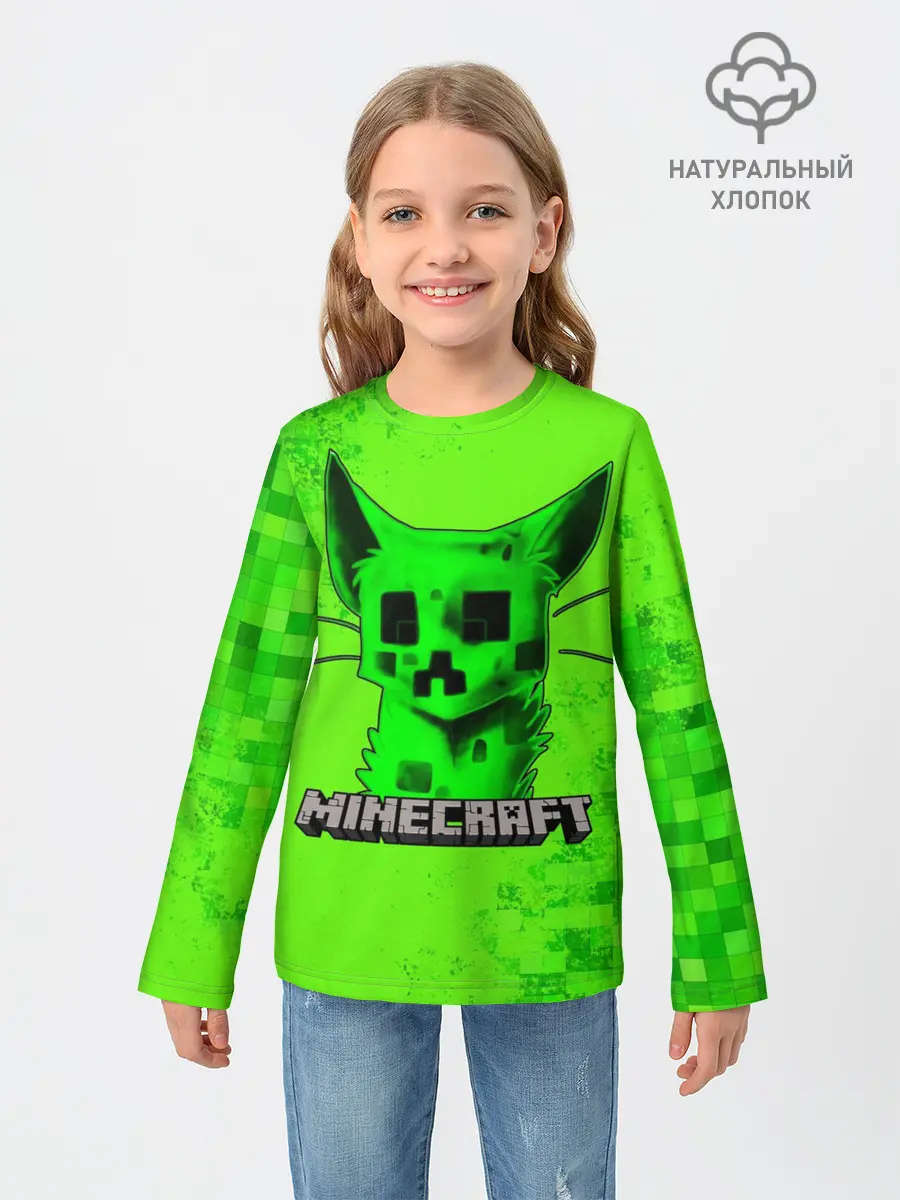 Детский лонгслив / MINECRAFT CREEPER CAT